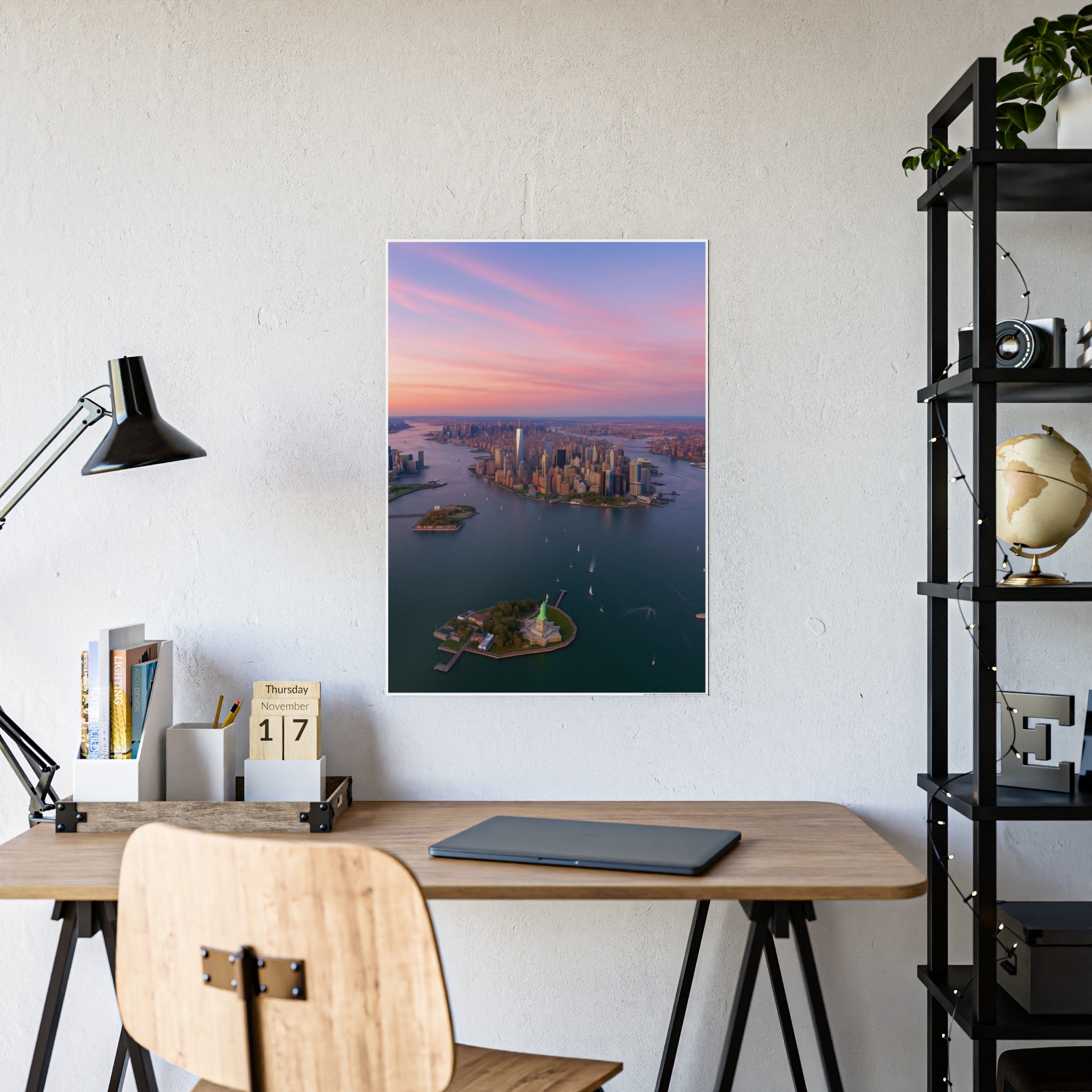 Glossy Art Poster of NYC Skyline, Wall Decor for Home, Office, New York City Gift, Landscape Print, Aesthetic Wall Art - DreamBrothers