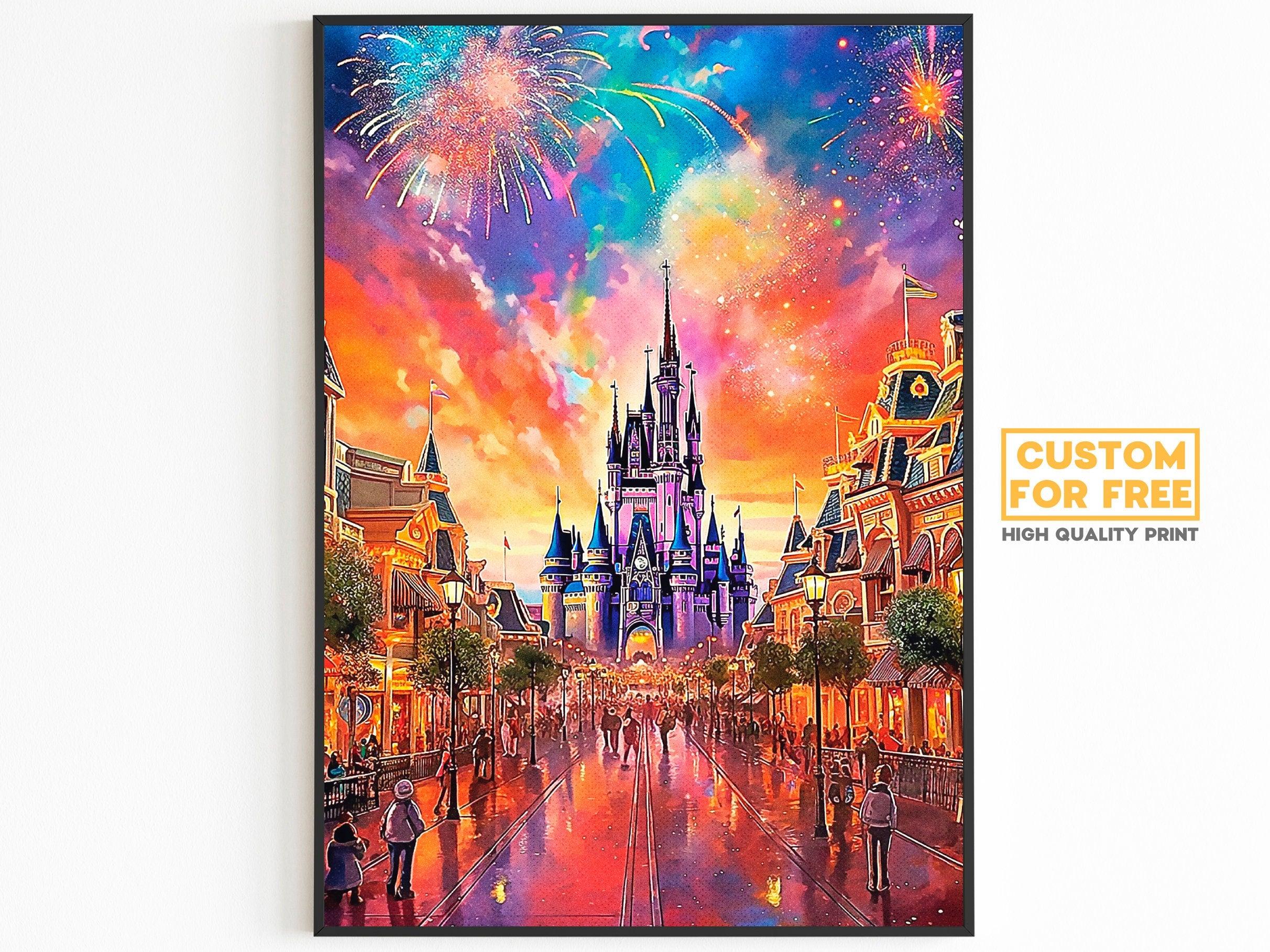 Orlando Poster, Florida Theme Park Gift, Vibrant Retro Poster, Vintage USA Travel Print, Colorful 70s Download