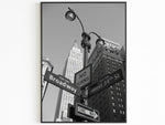 Broadway Print, New York City Vintage Poster, Empire State Building Print, Aesthetic Vintage Poster, Black And White Printable Photo, B&W