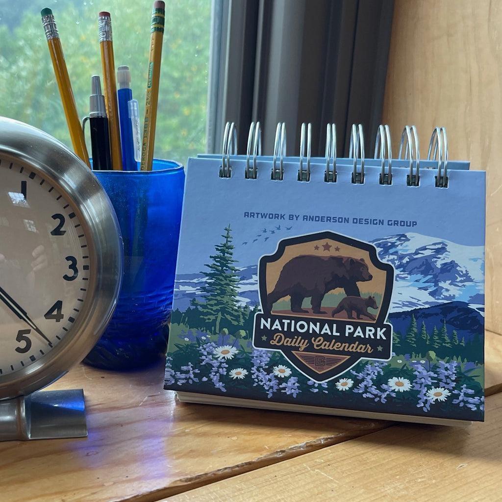 National Parks Perpetual Calendar, 365 Day Desk Calendar, Mini Decor Quotes, Learning Nature Art, Curiosity Artwork, Fun Fact - 2025 Planner